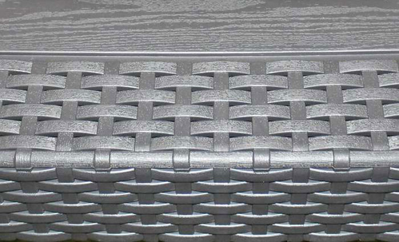 Rotango sodo stalas 70x50x38 cm, pilkas