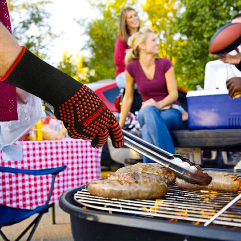 Heat-resistant grill gloves