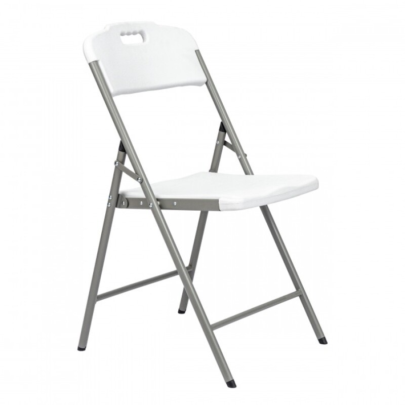 Kokkupandav tool seljatoega, 83x46x57 cm, valge