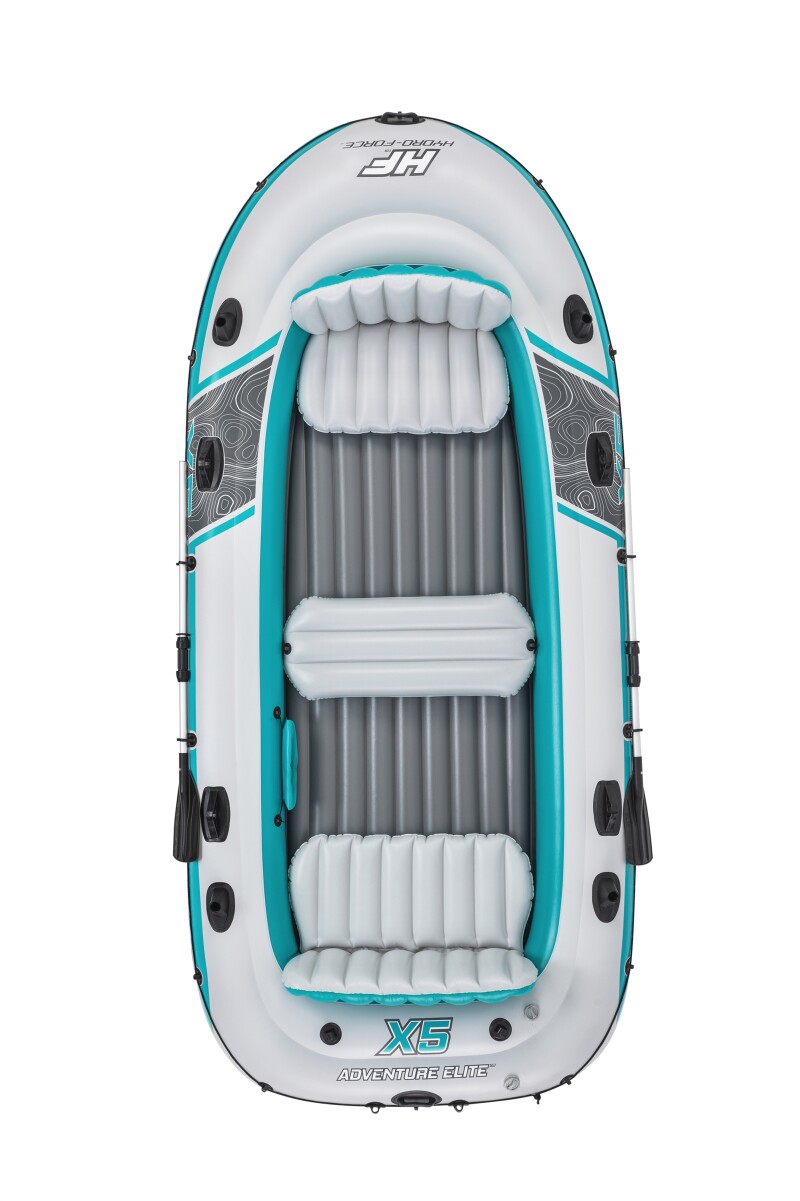 5-vietė pripučiama valtis kietu dugnu Bestway Adventure Elite X5 Raft, 364x166x45 cm, 65159