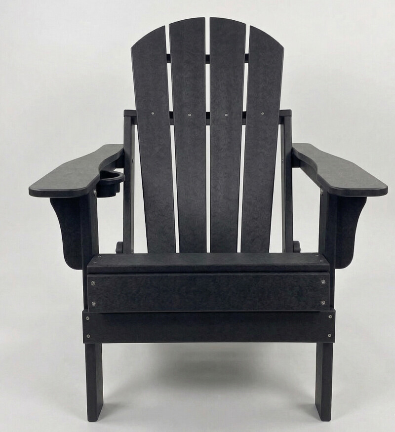 Adirondack sodo kėdė su pakoja 79x72x95-120 cm, juoda