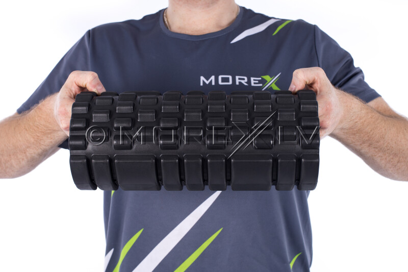 Massage Foam Roller Grid Roller 33x14cm, black