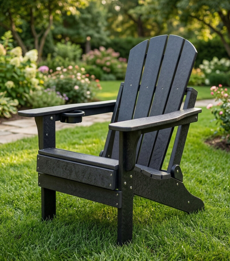 Adirondack sodo kėdė 84x74x90 cm, juoda