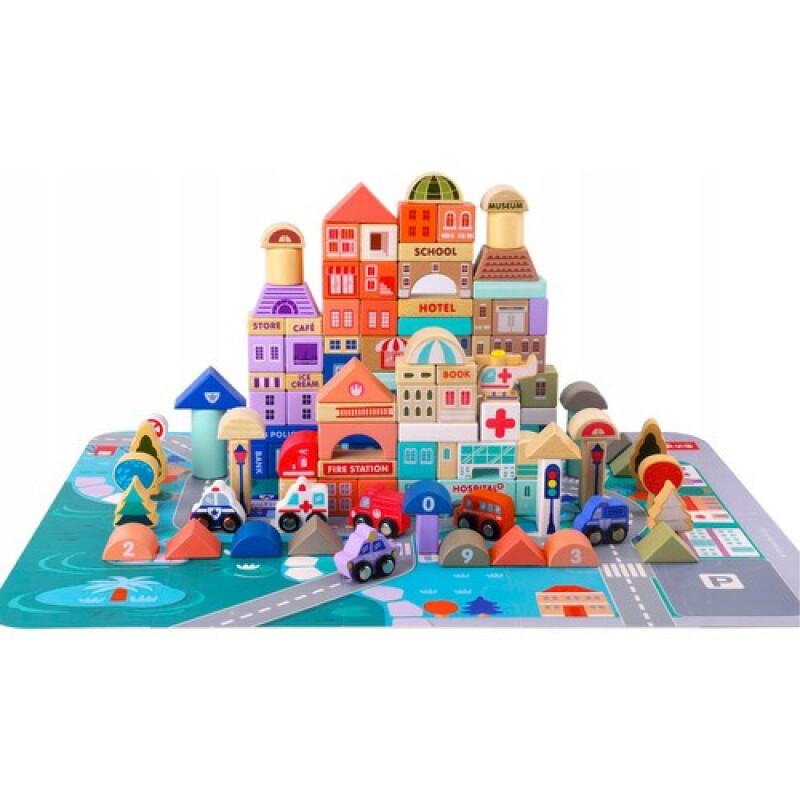 Wooden blocks - city 115 psc.