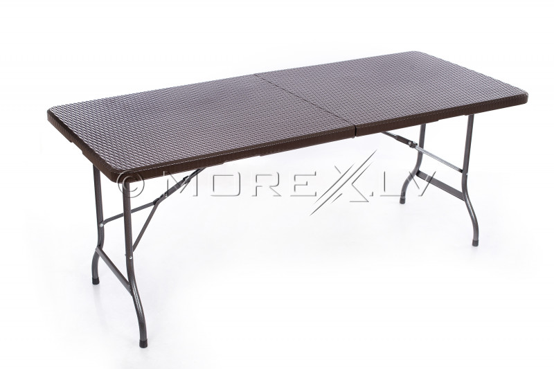 Rotango dizaino sulankstomas stalas 180x72 cm + 6 kėdė
