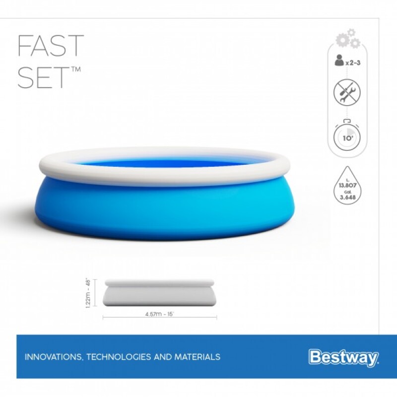 Baseinas Bestway Fast Set 457x122 cm Pool Set, su filtruojančiu siurbliu ir priedais (57289)