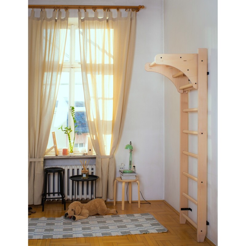Medinės švediškos kopėtėlės RESTPRO® WOOD 230x65 cm su traukimo svirtis