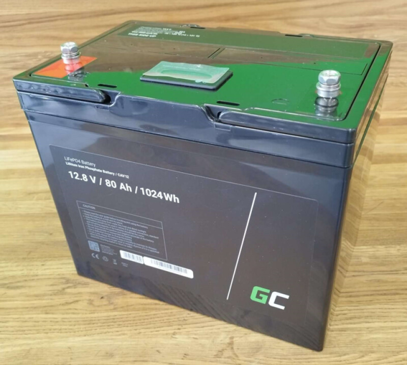 Litija akumulators Green cell LifePO4 12V 80Ah (dziļās izlādes)