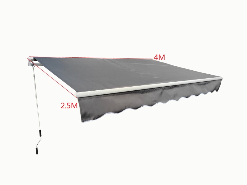 Ištraukiama terasos markizė, stogelis 4x2.5 m, pilka