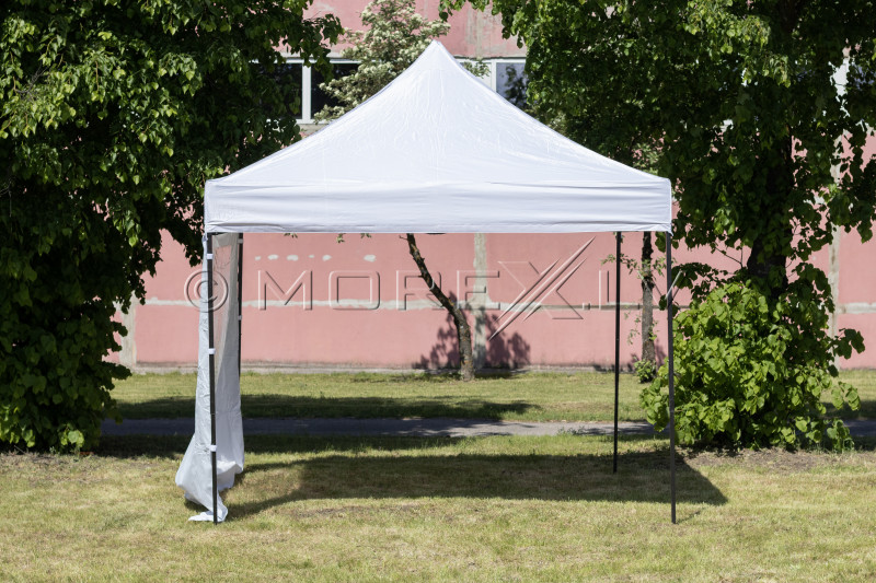 Pop Up sulankstoma palapinė 2.92x2.92 m, su sienomis, balta, H serijos, plieninė (palapinė, paviljonas, tentas)