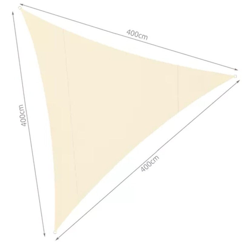 Sun Shade sail 4x4x4 m, triangle, beige