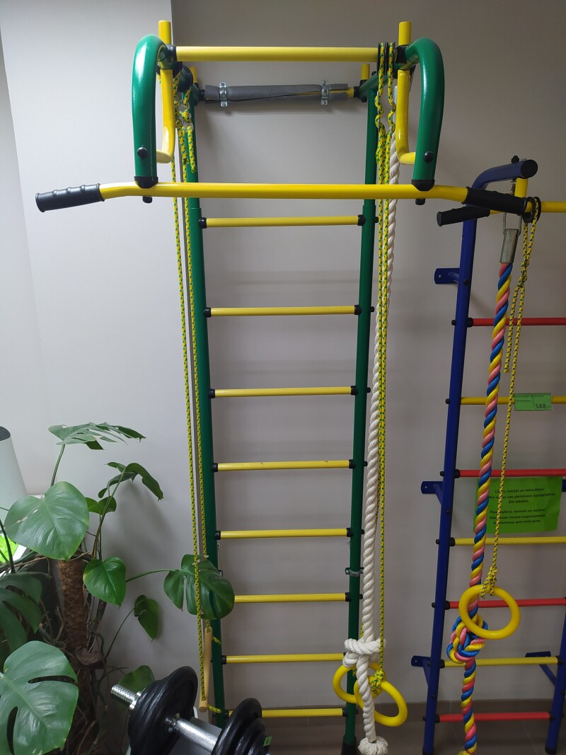 DEMO Детский спортивный комплекс Пионер-1 зелено-жёлтый (шведская стенка)