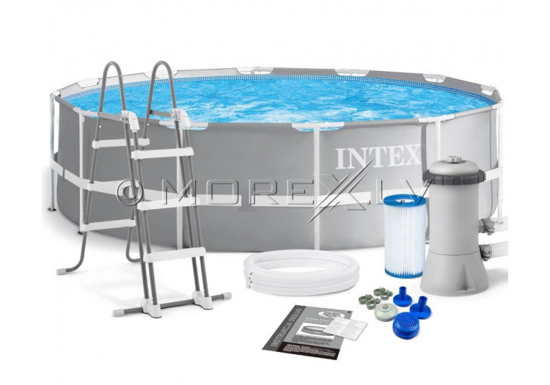 Karkasa baseins Intex Prism Frame Premium Pool Set 366x99 cm, ar filtra sūkni un aksesuāriem (26716)