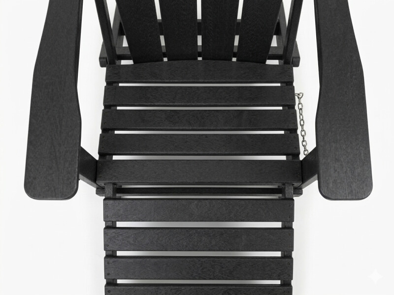Adirondack sodo kėdė su pakoja 79x72x95-120 cm, juoda