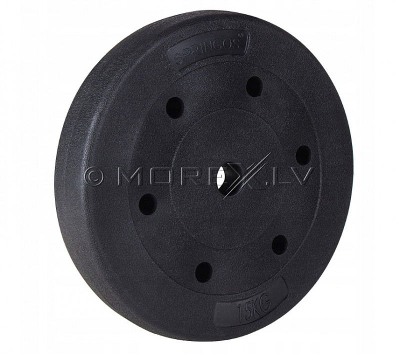 Vinyl weight disk for barbells and dumbbells (plate) 15 kg (31.5 mm)