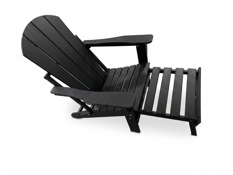 Adirondack sodo kėdė su pakoja 79x72x95-120 cm, juoda
