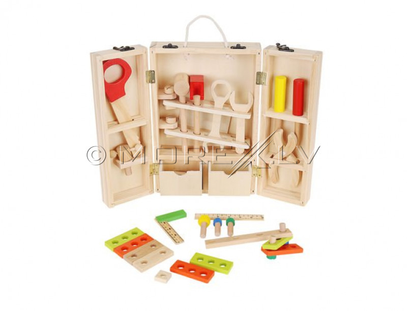 Vaikiškas medinis lagaminas su įrankiais (9367)