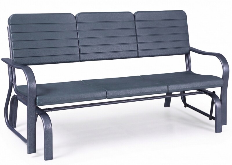 Trivietis sodo supamas suoliukas 170 cm, tamsiai žalias
