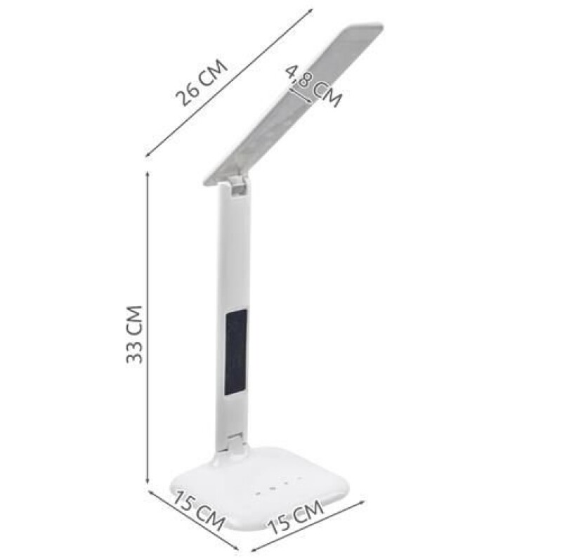Desk lamp with weather station, white