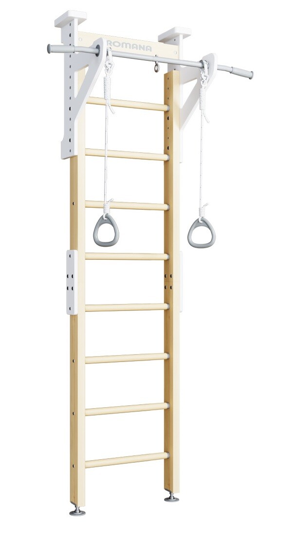 Medinė švediška gimnastikos sienelė ROMANA Eco 1, smelio 235,5-270x51cm