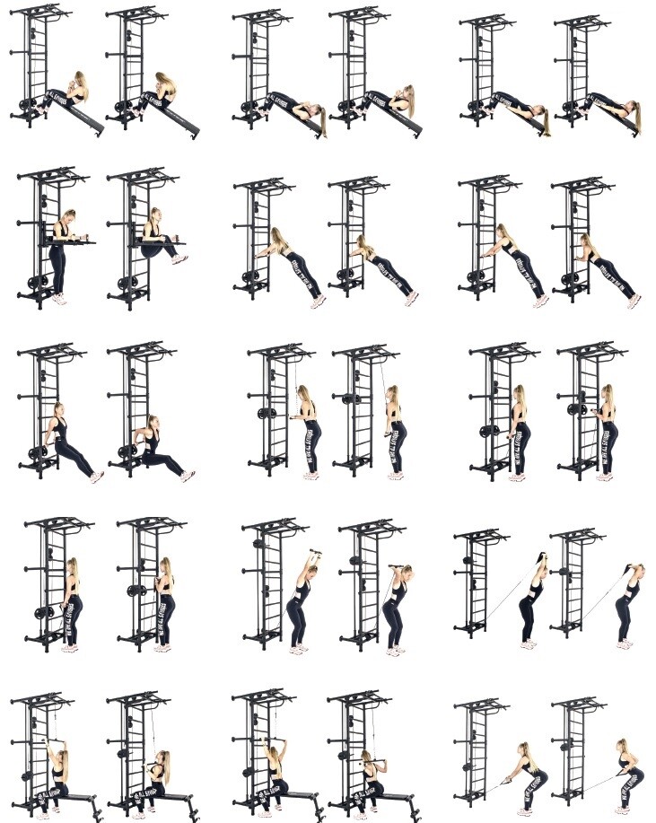 Sporto kompleksas KRAFT SystemLight 3in1, balta-juodas