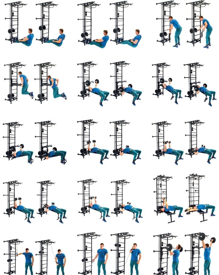 Sporto kompleksas KRAFT SystemLight 3in1, balta-juodas