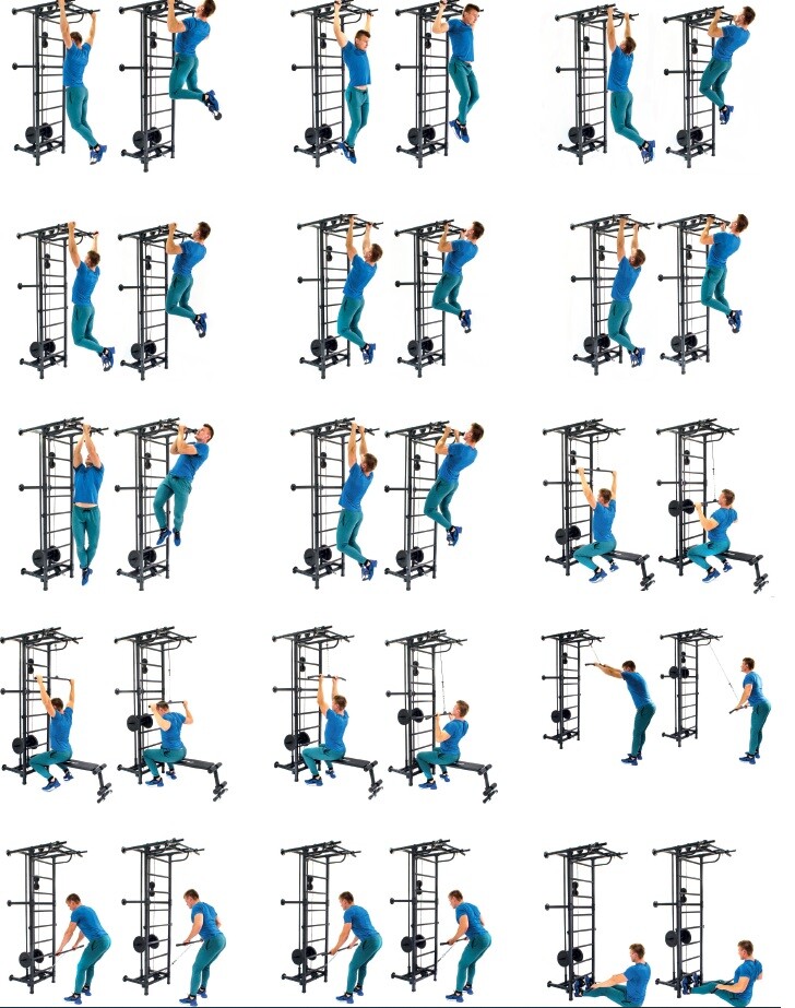Sporto kompleksas KRAFT SystemLight 3in1, balta-juodas