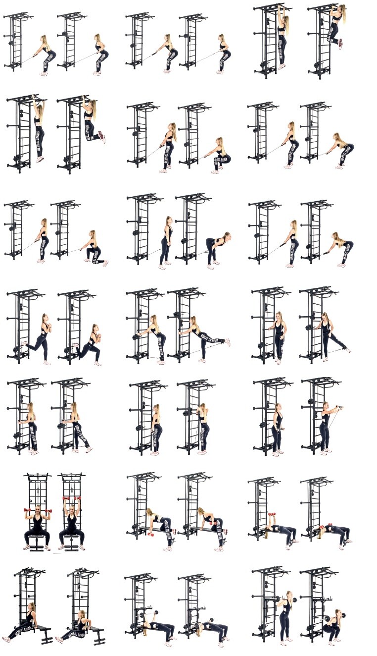 Sporto kompleksas KRAFT SystemLight 3in1, balta-juodas