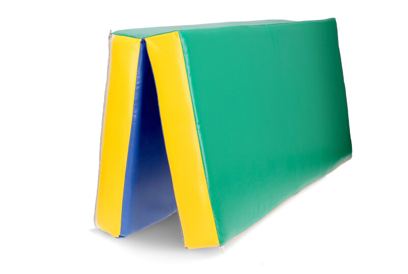 Folding sports mat 100x100 cm, blue-green