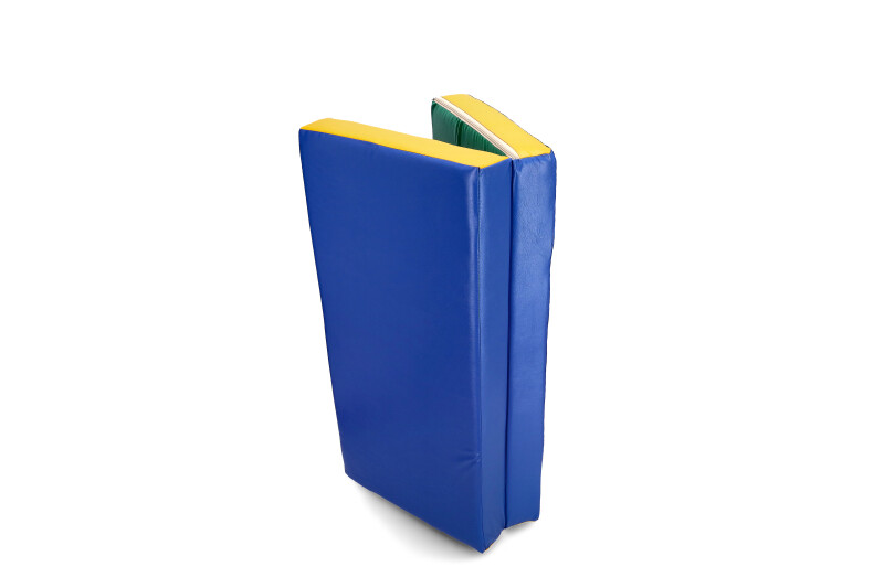 Folding sports mat 100x100 cm, blue-green