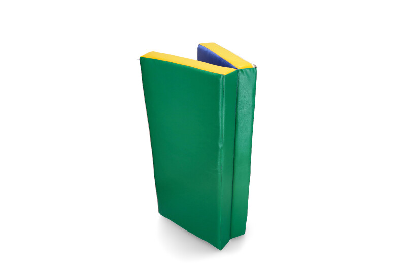 Folding sports mat 100x100 cm, blue-green