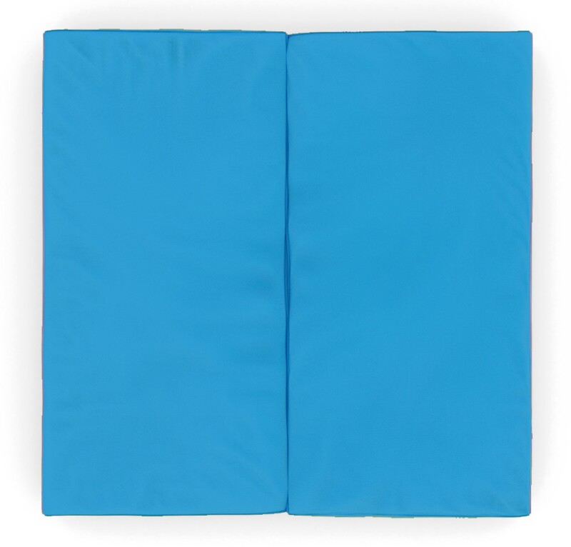 Sulankstomas sportinis kilimėlis 100x100 cm, šviesiai mėlynai-geltona