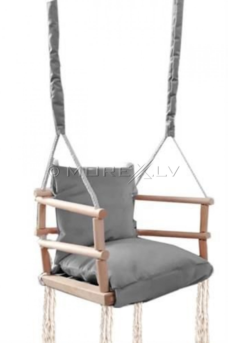 Wooden swing chair for kids, 3in1, grey