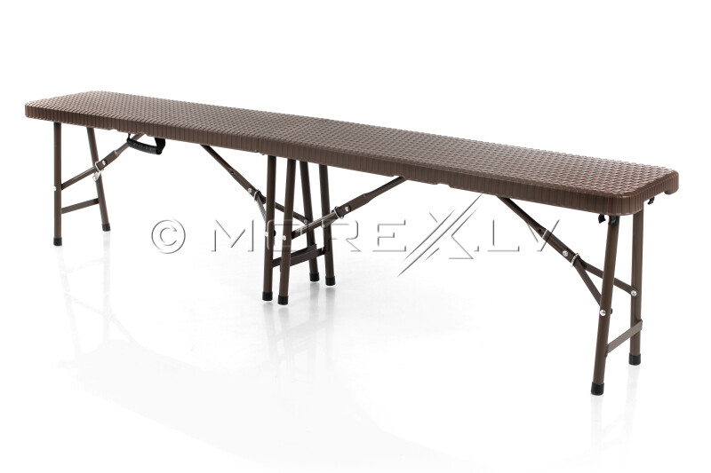 Folding bench with a rattan design 183x28 cm