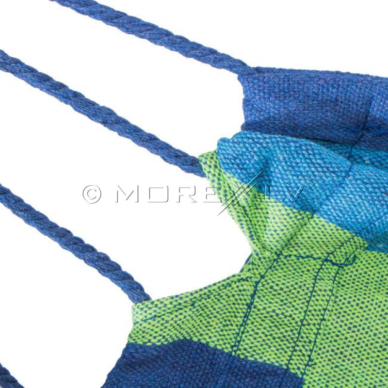 Krėslas-hamakas, mėlynai žalia, 150x100 cm