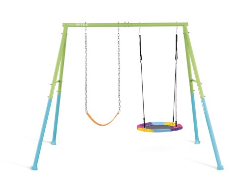 Vaikų žaidimų aikštelė su sūpynėmis gandro lizdas (2in1) Ø 81 cm, Intex 44125