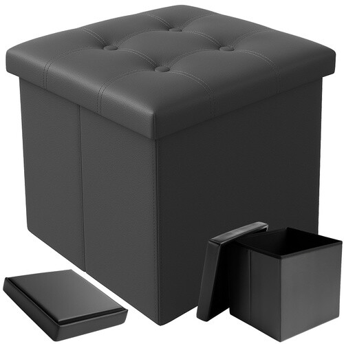 Folding pouffe 38x38x38 cm, gray