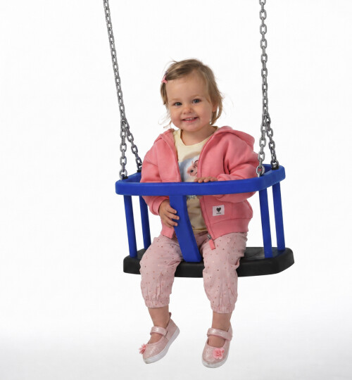 Guminės supynės su apsauga КВТ, 2,2 m grandinės, mėlyna-juodos