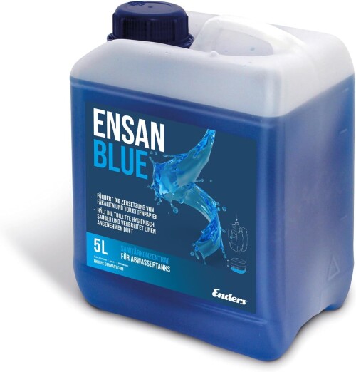 Cheminių tualetų nuotekų rezervuarų sanitarijos skystis Enders Ensan Blue 5 L (100ml./10l)