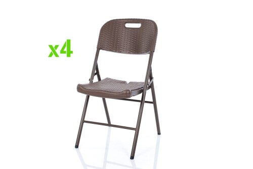 Nustatyti Kėdė su rotango dizaino, 4 vnt.