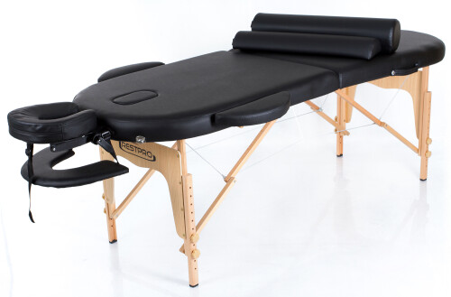 RESTPRO® Classic Oval 2 Black Massage Table + Massage Bolsters