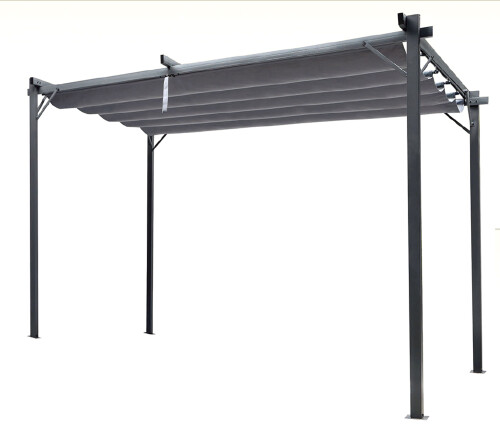 Sodo pergola 3x3m su slankiojančiu tentu