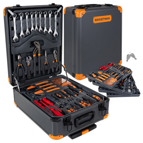 Toolbox 1000-piece set in a suitcase with wheels