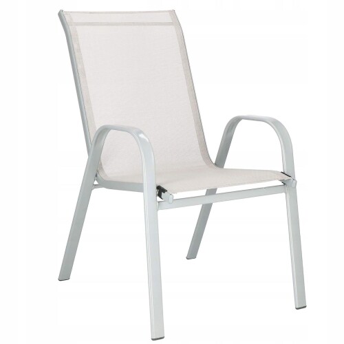 Garden chair made of steel and textile, gray