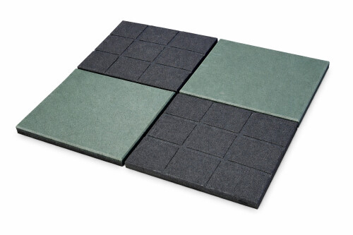 Guminė saugos plytelė KBT 50×50×2,5cm 4 vnt., žalias