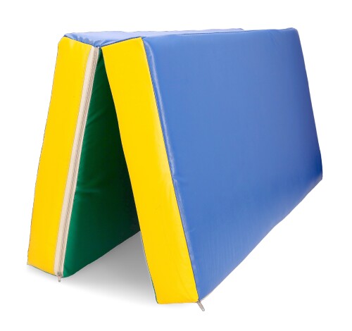 Sulankstomas sportinis kilimėlis 100x100 cm, mėlyna-žalia