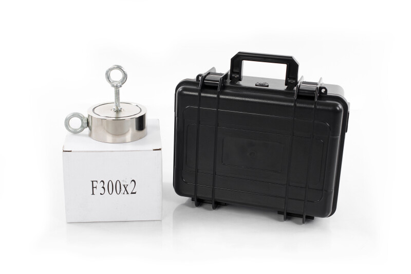 Magnetinis ieškiklis F300X2 Black Magnet 2x300 kg with case BOX600