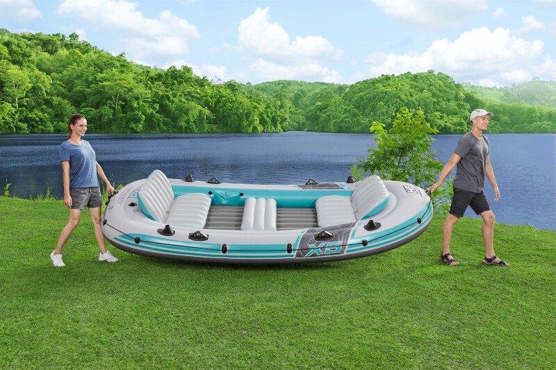 5-vietė pripučiama valtis kietu dugnu Bestway Adventure Elite X5 Raft, 364x166x45 cm, 65159