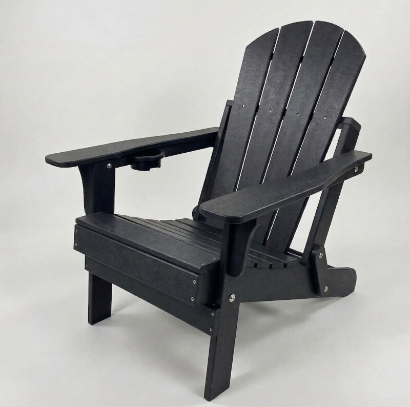 Adirondack sodo kėdė su pakoja 79x72x95-120 cm, juoda