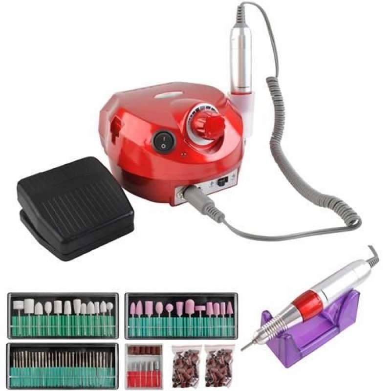 Manicure and pedicure drill apparatus with accessories, 65W (8990)